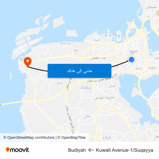Kuwait Avenue-1/Suqayya to Budiyah map