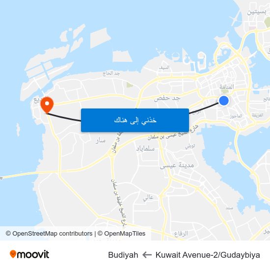 Kuwait Avenue-2/Gudaybiya to Budiyah map