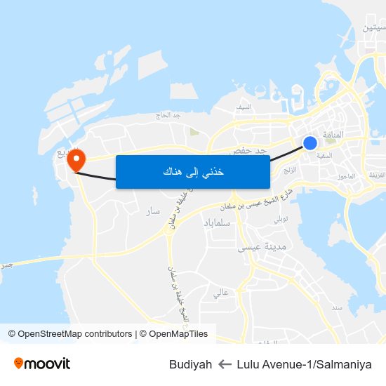 Lulu Avenue-1/Salmaniya to Budiyah map