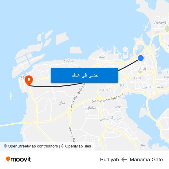 Manama Gate to Budiyah map