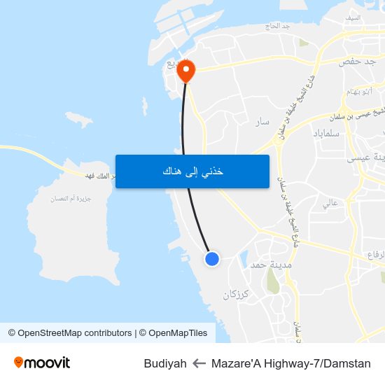 Mazare'A Highway-7/Damstan to Budiyah map