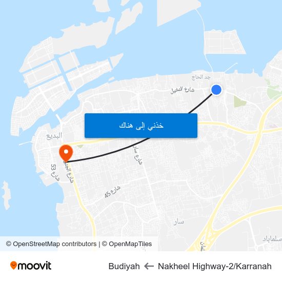 Nakheel Highway-2/Karranah to Budiyah map