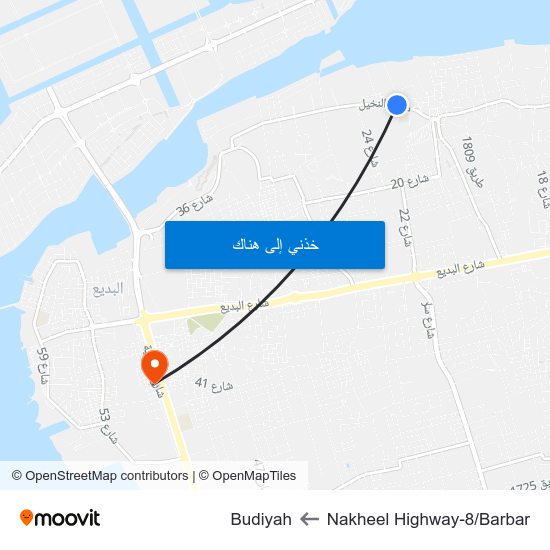 Nakheel Highway-8/Barbar to Budiyah map