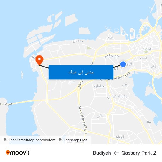 Qassary Park-2 to Budiyah map