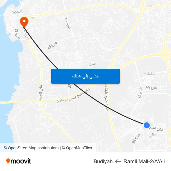 Ramli Mall-2/A'Ali to Budiyah map