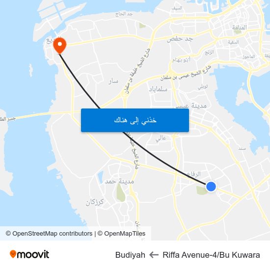 Riffa Avenue-4/Bu Kuwara to Budiyah map