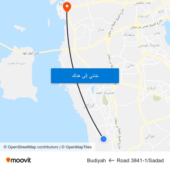 Road 3841-1/Sadad to Budiyah map