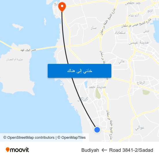 Road 3841-2/Sadad to Budiyah map