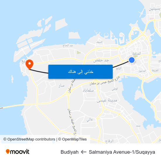 Salmaniya Avenue-1/Suqayya to Budiyah map