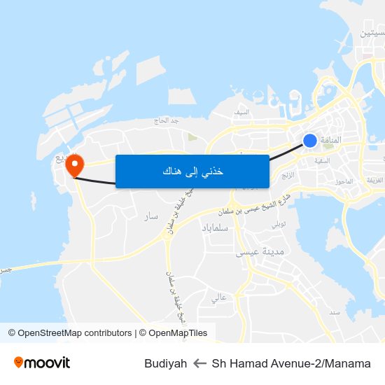 Sh Hamad Avenue-2/Manama to Budiyah map