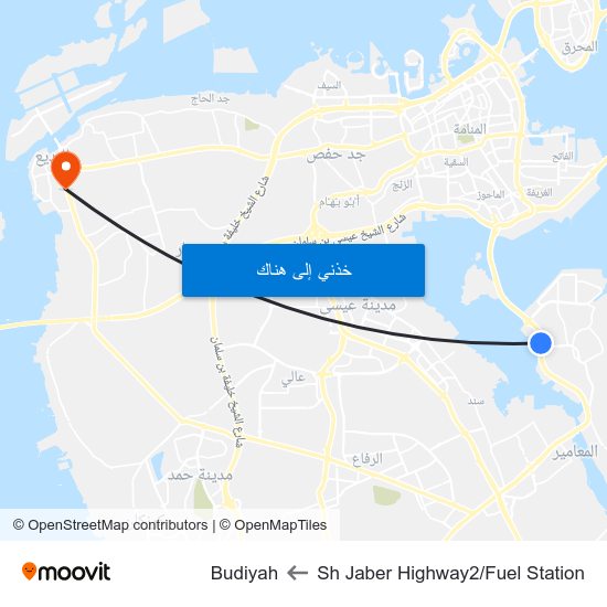 Sh Jaber Highway2/Fuel Station to Budiyah map