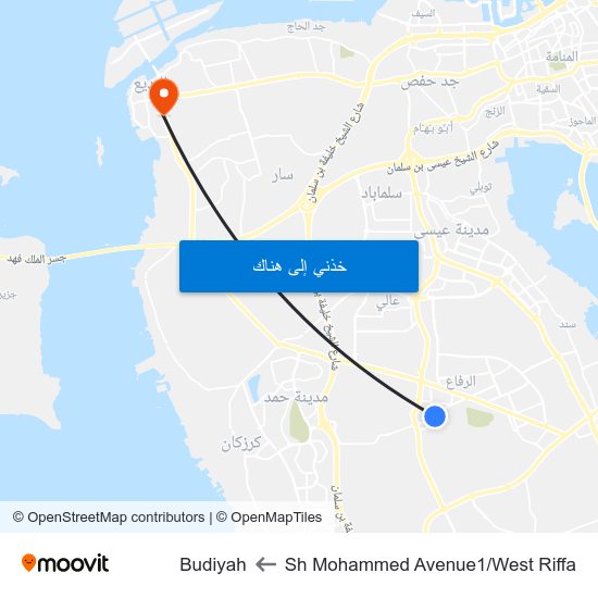 Sh Mohammed Avenue1/West Riffa to Budiyah map