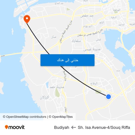 Sh. Isa Avenue-4/Souq Riffa to Budiyah map