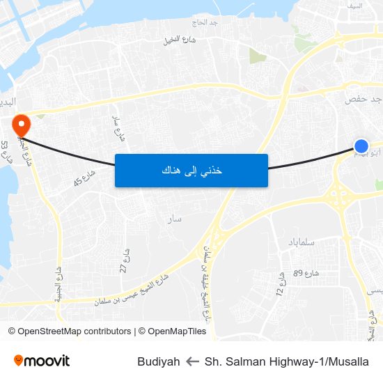 Sh. Salman Highway-1/Musalla to Budiyah map