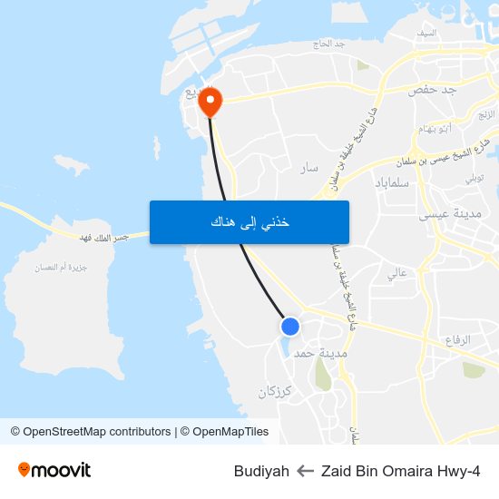 Zaid Bin Omaira Hwy-4 to Budiyah map