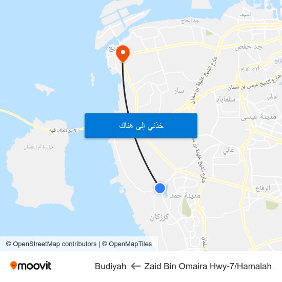 Zaid Bin Omaira Hwy-7/Hamalah to Budiyah map