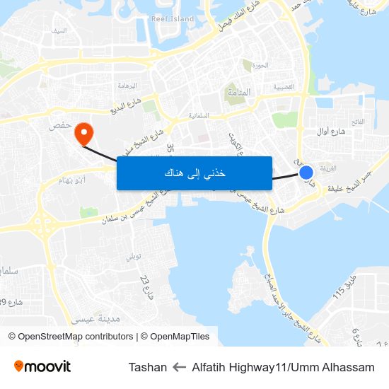Alfatih Highway11/Umm Alhassam to Tashan map