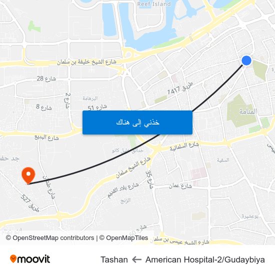 American Hospital-2/Gudaybiya to Tashan map