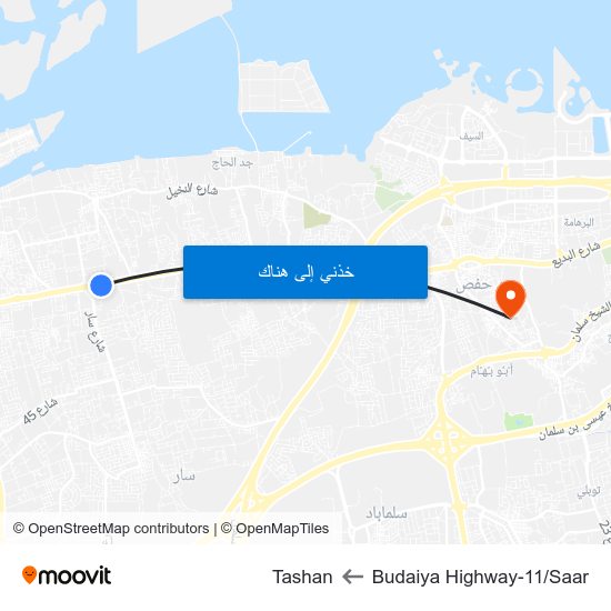 Budaiya Highway-11/Saar to Tashan map