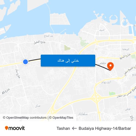 Budaiya Highway-14/Barbar to Tashan map