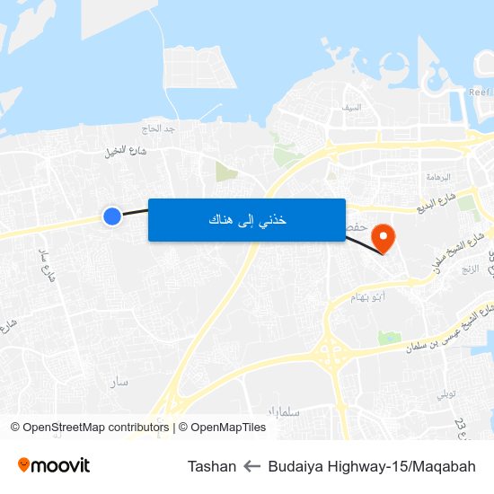 Budaiya Highway-15/Maqabah to Tashan map