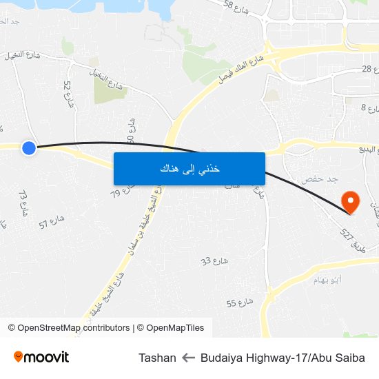 Budaiya Highway-17/Abu Saiba to Tashan map