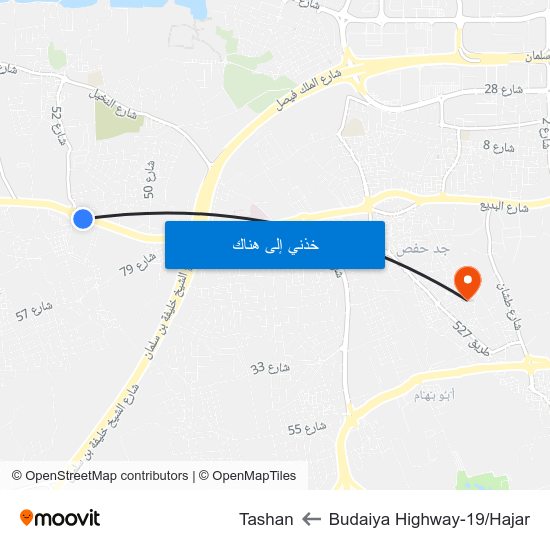 Budaiya Highway-19/Hajar to Tashan map