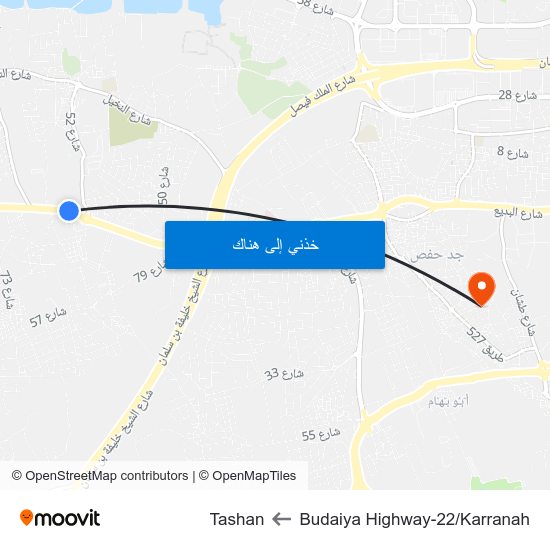 Budaiya Highway-22/Karranah to Tashan map