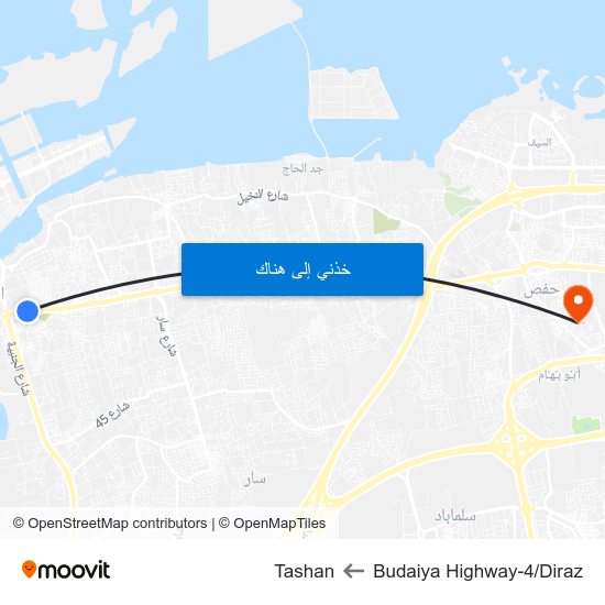 Budaiya Highway-4/Diraz to Tashan map