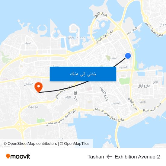 Exhibition Avenue-2 to Tashan map