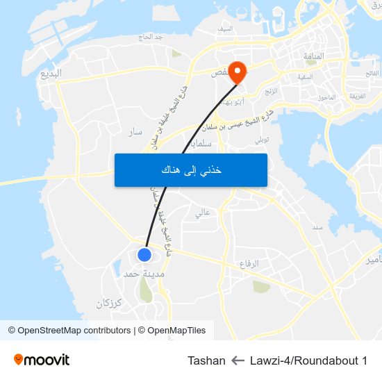 Lawzi-4/Roundabout 1 to Tashan map