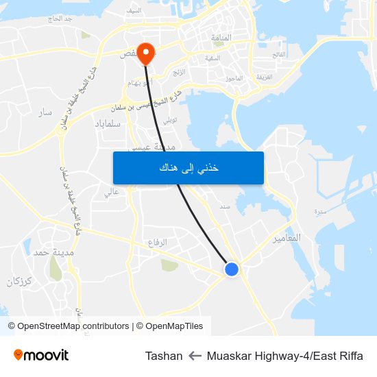 Muaskar Highway-4/East Riffa to Tashan map