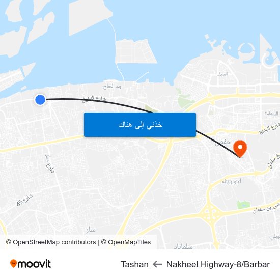 Nakheel Highway-8/Barbar to Tashan map