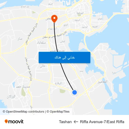 Riffa Avenue-7/East Riffa to Tashan map