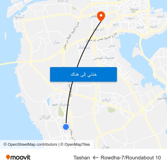 Rowdha-7/Roundabout 10 to Tashan map