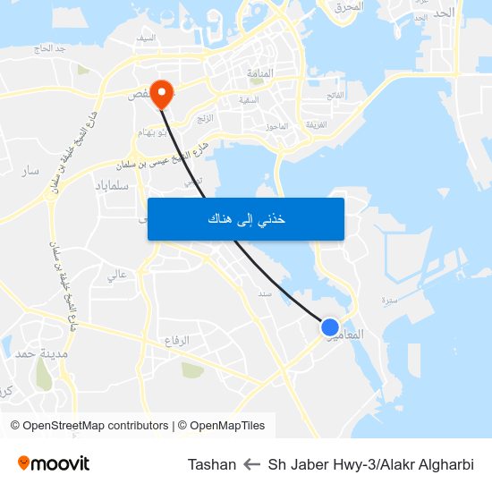 Sh Jaber Hwy-3/Alakr Algharbi to Tashan map