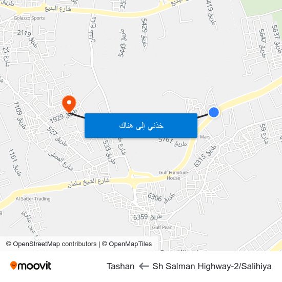 Sh Salman Highway-2/Salihiya to Tashan map