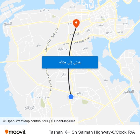 Sh Salman Highway-6/Clock R/A to Tashan map