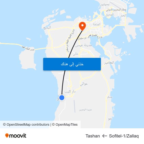 Sofitel-1/Zallaq to Tashan map