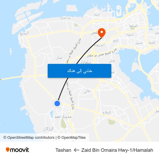 Zaid Bin Omaira Hwy-1/Hamalah to Tashan map