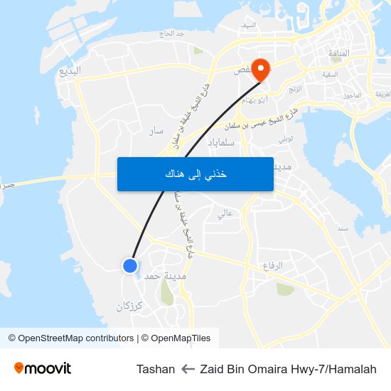 Zaid Bin Omaira Hwy-7/Hamalah to Tashan map