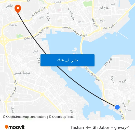 Sh Jaber Highway-1 to Tashan map
