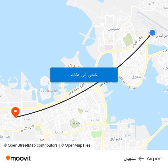 Airport to سنابيس map