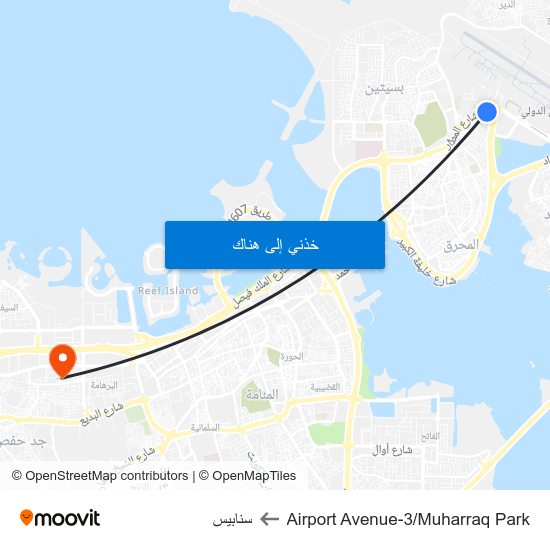 Airport Avenue-3/Muharraq Park to سنابيس map