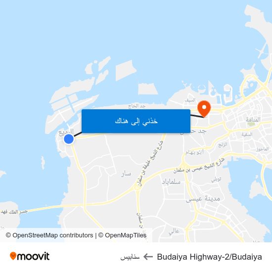 Budaiya Highway-2/Budaiya to سنابيس map