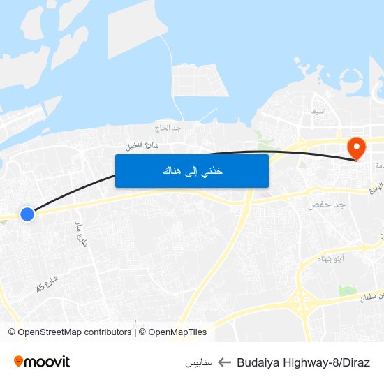 Budaiya Highway-8/Diraz to سنابيس map