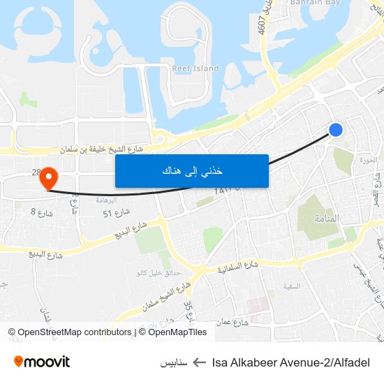 Isa Alkabeer Avenue-2/Alfadel to سنابيس map