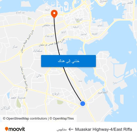 Muaskar Highway-4/East Riffa to سنابيس map