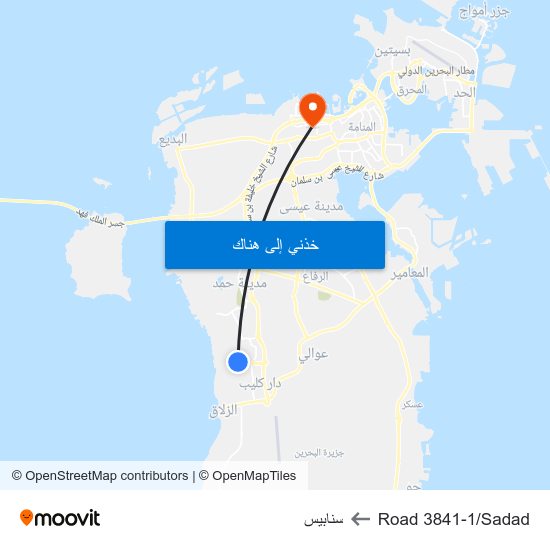 Road 3841-1/Sadad to سنابيس map