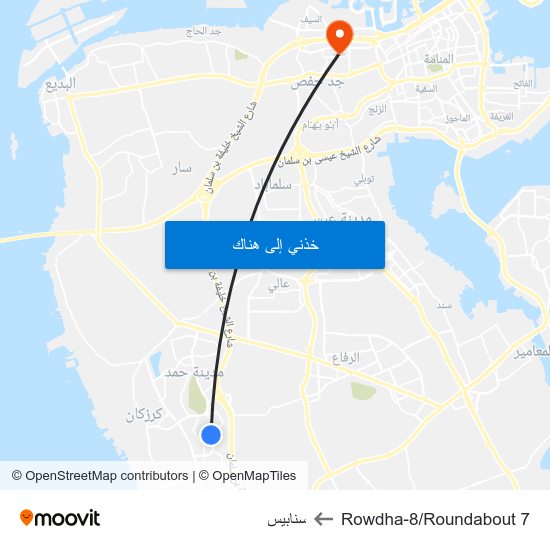 Rowdha-8/Roundabout 7 to سنابيس map